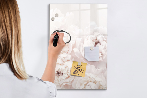 Pizarra magnética de pared con rotulador Collage floral con recuerdos y notas