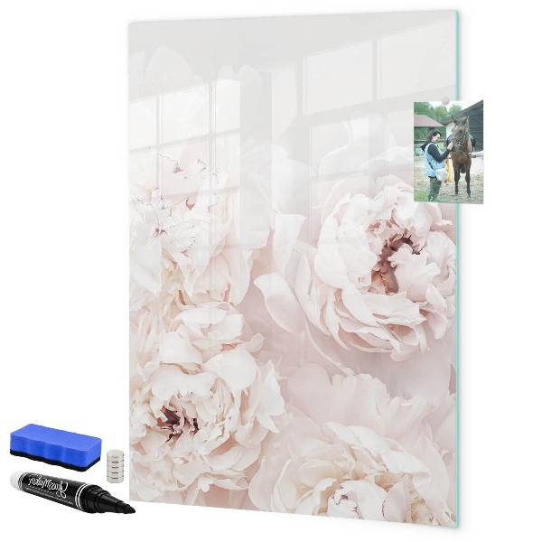 Pizarra magnética de pared con rotulador Collage floral con recuerdos y notas