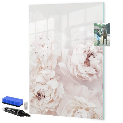 Pizarra magnética de pared con rotulador Collage floral con recuerdos y notas
