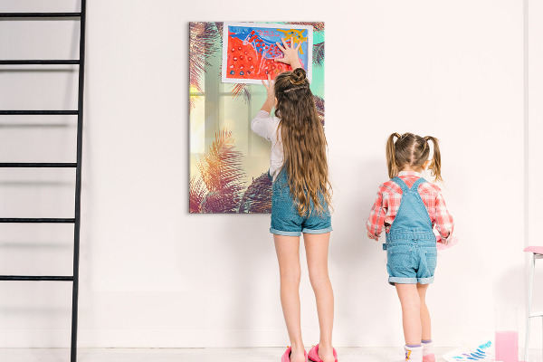 Pizarra borrable de cristal con imanes Tablero creativo para fotos y notas