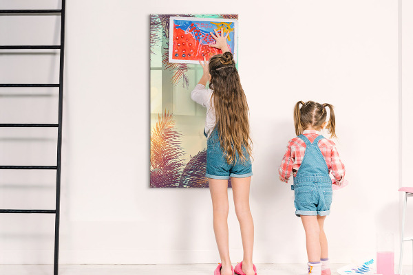 Pizarra borrable de cristal con imanes Tablero creativo para fotos y notas