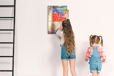 Pizarra borrable de cristal con imanes Tablero creativo para fotos y notas