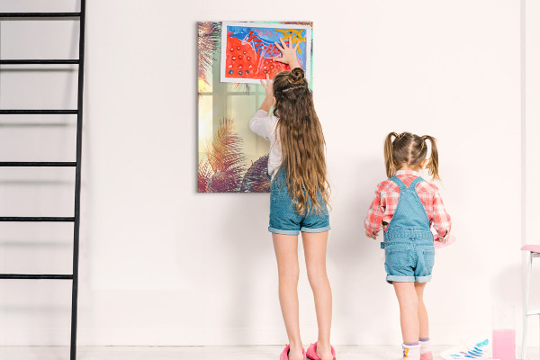 Pizarra borrable de cristal con imanes Tablero creativo para fotos y notas