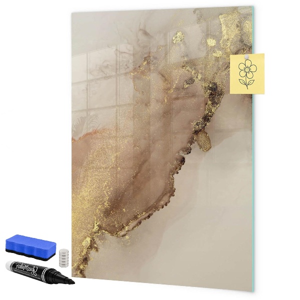 Pizarra borrable de cristal con imanes Tablero elegante para fotos y notas.