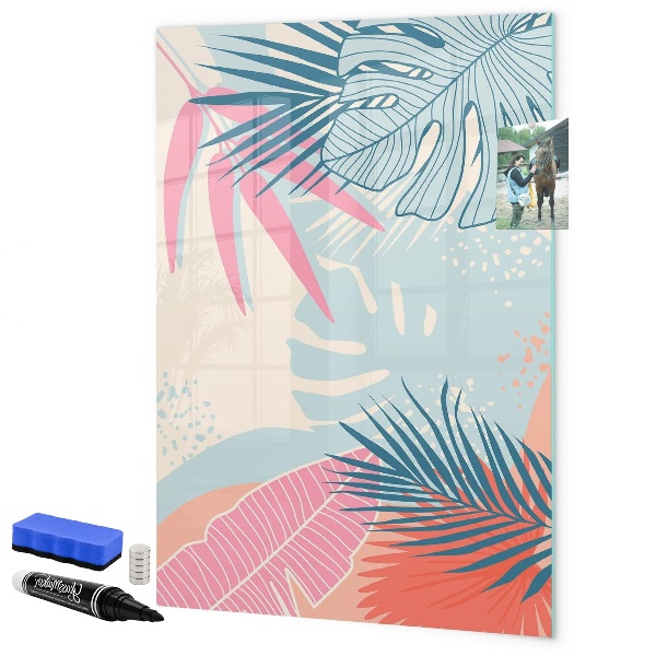 Pizarra magnética de pared con rotulador Un tablero colorido para fotos y notas.
