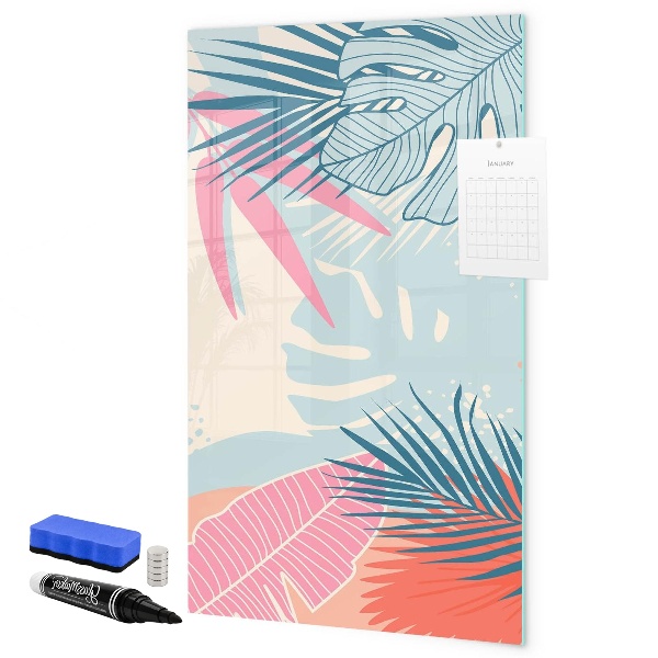 Pizarra magnética de pared con rotulador Un tablero colorido para fotos y notas.