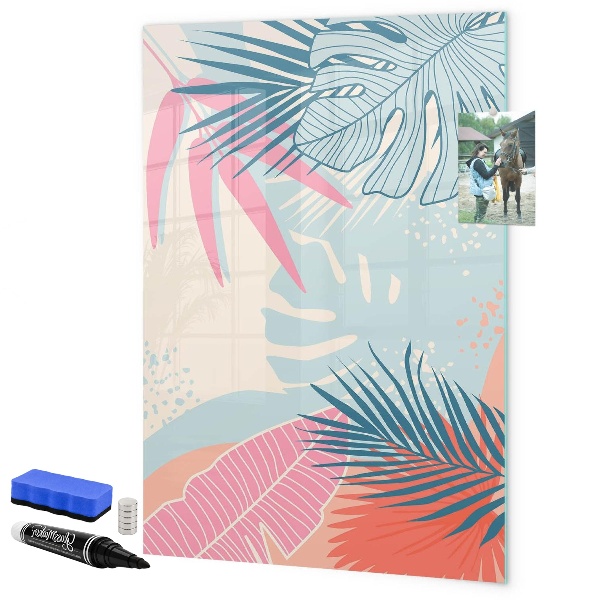 Pizarra magnética de pared con rotulador Un tablero colorido para fotos y notas.