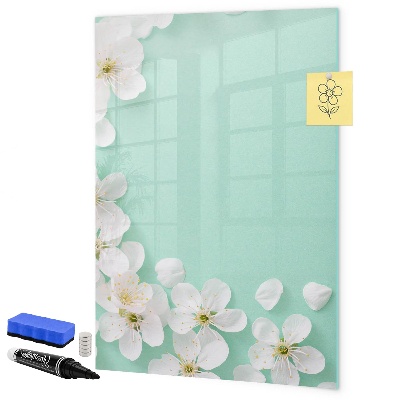 Pizarra magnética de pared con rotulador Tablero creativo con motivo floral