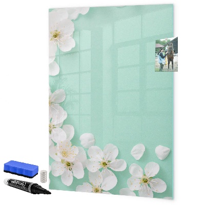 Pizarra magnética de pared con rotulador Tablero creativo con motivo floral