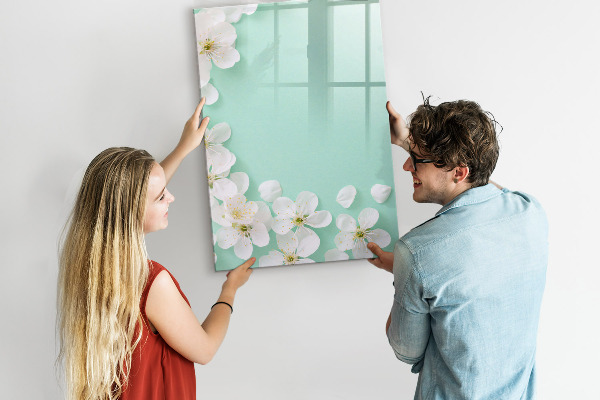 Pizarra magnética de pared con rotulador Tablero creativo con motivo floral