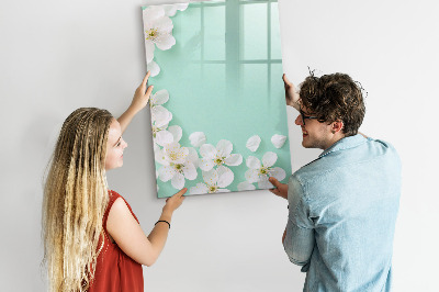 Pizarra magnética de pared con rotulador Tablero creativo con motivo floral