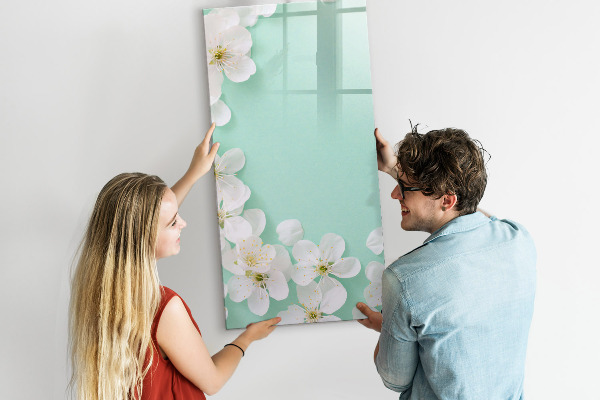Pizarra magnética de pared con rotulador Tablero creativo con motivo floral