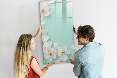 Pizarra magnética de pared con rotulador Tablero creativo con motivo floral