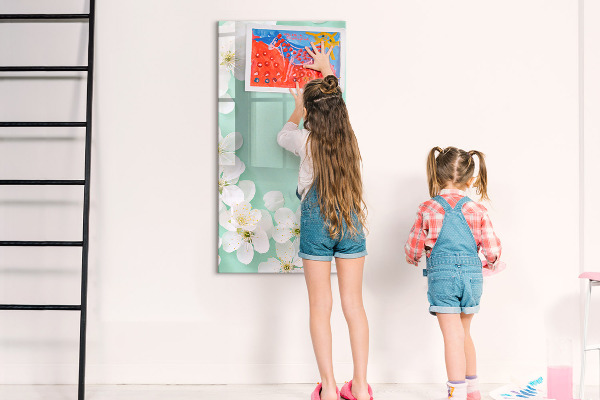 Pizarra magnética de pared con rotulador Tablero creativo con motivo floral