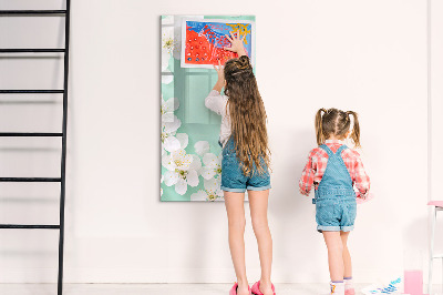 Pizarra magnética de pared con rotulador Tablero creativo con motivo floral