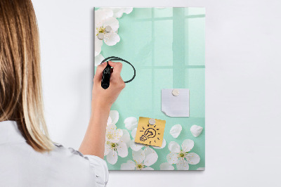Pizarra magnética de pared con rotulador Tablero creativo con motivo floral