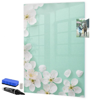 Pizarra magnética de pared con rotulador Tablero creativo con motivo floral