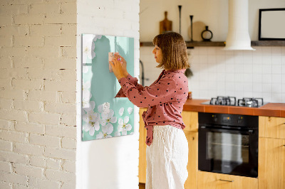 Pizarra magnética de pared con rotulador Tablero creativo con motivo floral