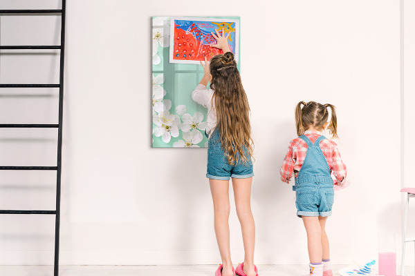 Pizarra magnética de pared con rotulador Tablero creativo con motivo floral
