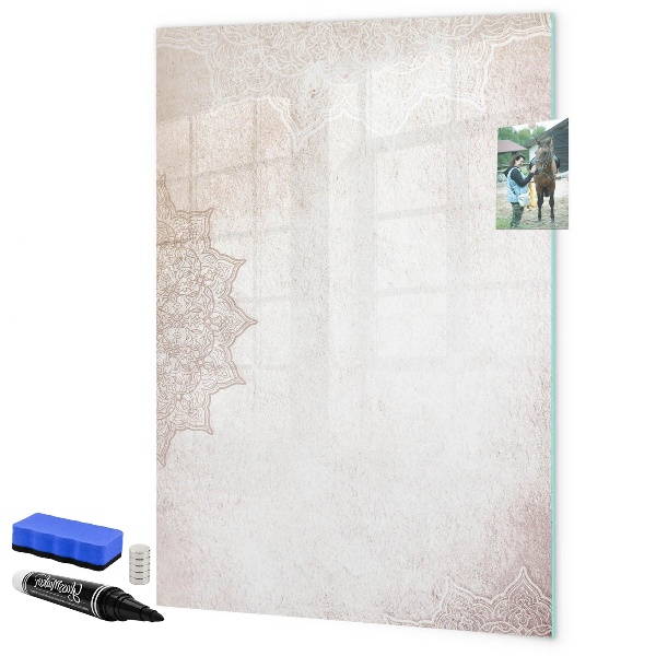 Pizarra borrable de cristal con imanes Un espacio creativo para fotos y notas.