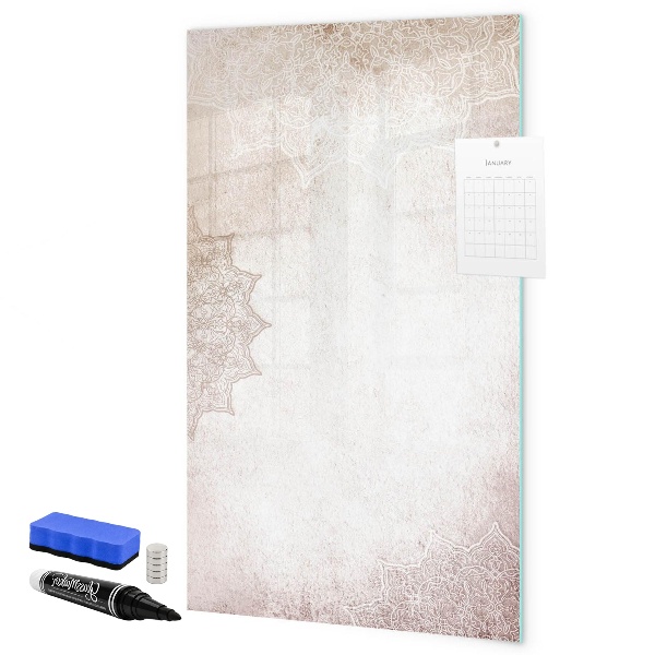 Pizarra borrable de cristal con imanes Un espacio creativo para fotos y notas.