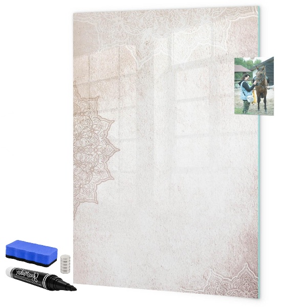 Pizarra borrable de cristal con imanes Un espacio creativo para fotos y notas.