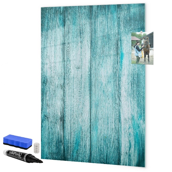 Pizarra magnética de pared con rotulador Un tablero colorido para notas y fotos.