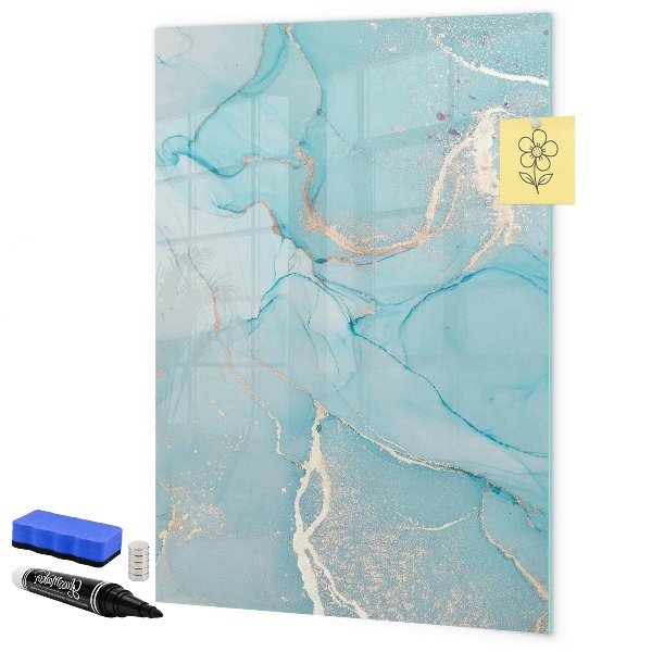 Pizarra magnética de pared con rotulador Un tablero colorido para fotos y notas.