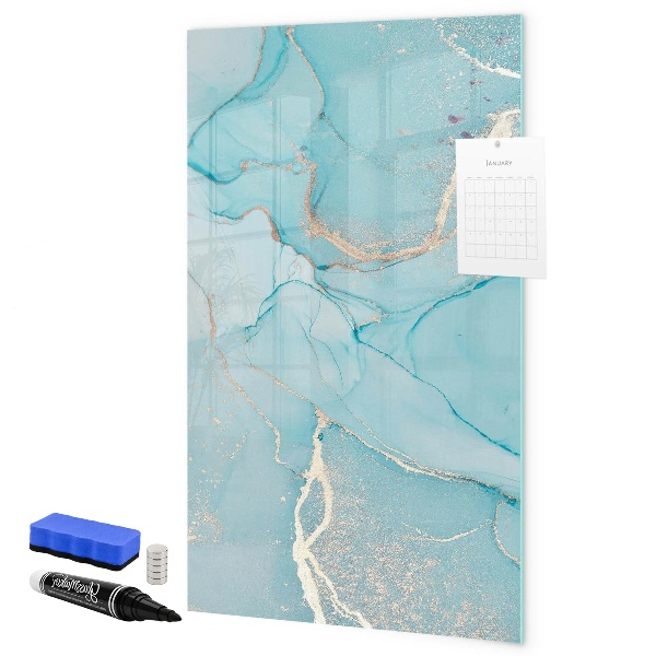 Pizarra magnética de pared con rotulador Un tablero colorido para fotos y notas.