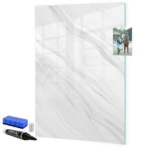 Pizarra borrable de cristal con imanes Tablero elegante para fotos y notas.