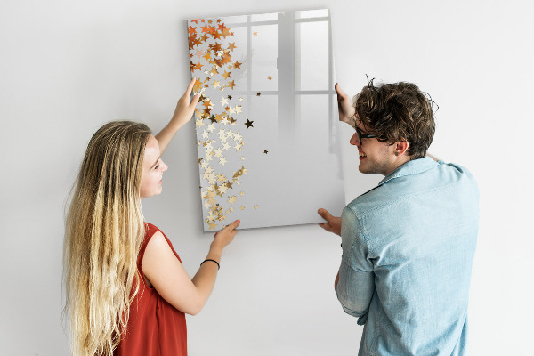 Pizarra borrable de cristal con imanes Tablero creativo para fotos y notas