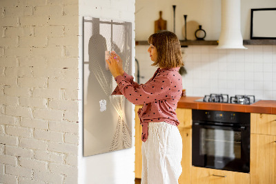 Pizarra magnética de pared con rotulador Tablero de exhibición de fotos moderno
