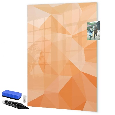 Pizarra borrable de cristal con imanes Un tablero colorido para fotos y notas.