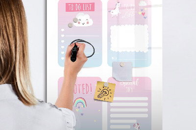 Pizarra magnética de pared con rotulador Planificar con alegría y creatividad.