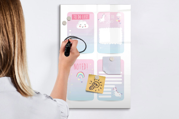 Pizarra magnética de pared con rotulador Planificar con alegría y creatividad.