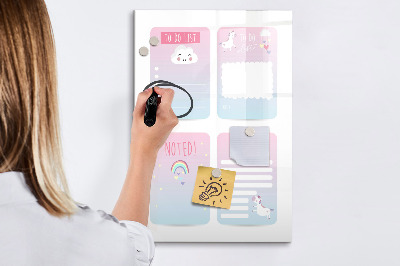 Pizarra magnética de pared con rotulador Planificar con alegría y creatividad.