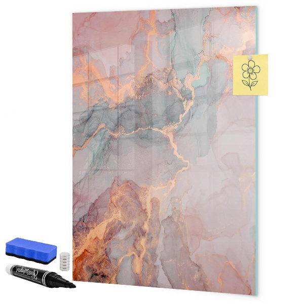 Pizarra borrable de cristal con imanes Un elegante tablero para notas y fotos.