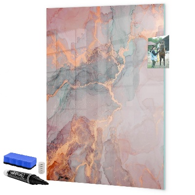Pizarra borrable de cristal con imanes Un elegante tablero para notas y fotos.