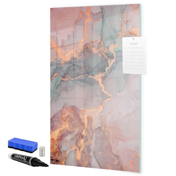 Pizarra borrable de cristal con imanes Un elegante tablero para notas y fotos.