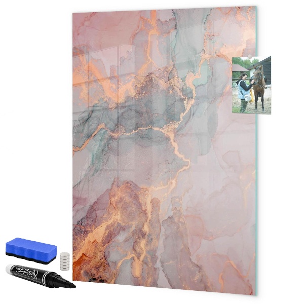Pizarra borrable de cristal con imanes Un elegante tablero para notas y fotos.