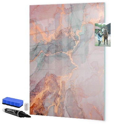 Pizarra borrable de cristal con imanes Un elegante tablero para notas y fotos.