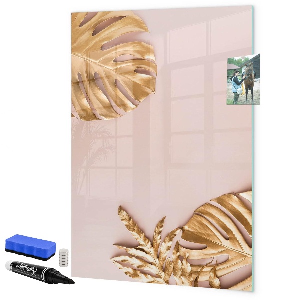 Pizarra magnética de pared con rotulador Un elegante tablero para notas y fotos.