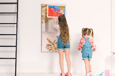 Pizarra magnética de pared con rotulador Un elegante tablero para notas y fotos.