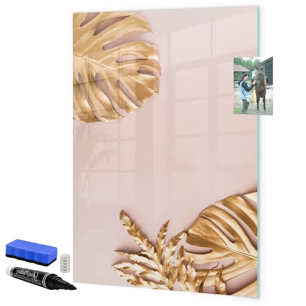 Pizarra magnética de pared con rotulador Un elegante tablero para notas y fotos.