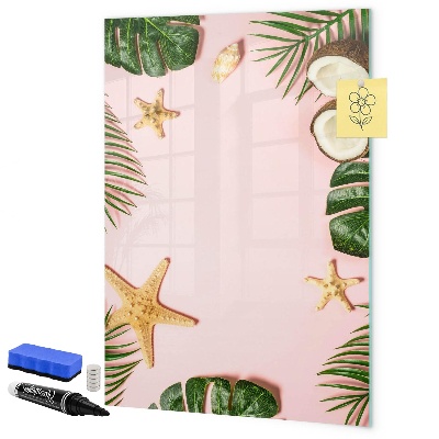Pizarra magnética de pared con rotulador Recuerdos de verano con la naturaleza como telón de fondo.