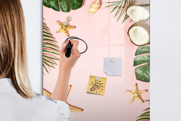 Pizarra magnética de pared con rotulador Recuerdos de verano con la naturaleza como telón de fondo.