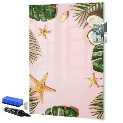 Pizarra magnética de pared con rotulador Recuerdos de verano con la naturaleza como telón de fondo.
