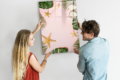Pizarra magnética de pared con rotulador Recuerdos de verano con la naturaleza como telón de fondo.