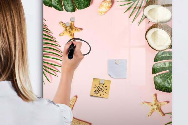 Pizarra magnética de pared con rotulador Recuerdos de verano con la naturaleza como telón de fondo.