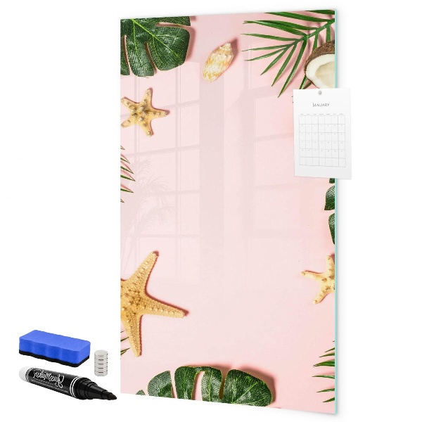 Pizarra magnética de pared con rotulador Recuerdos de verano con la naturaleza como telón de fondo.